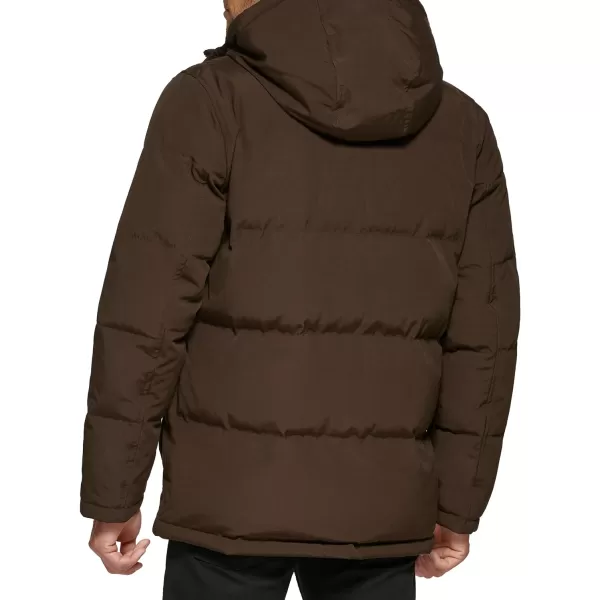 Levis Mens Arctic Cloth Quilted Performance ParkaDark Brown