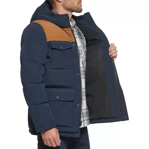 Levis Mens Arctic Cloth Quilted Performance ParkaNvyDk Brn