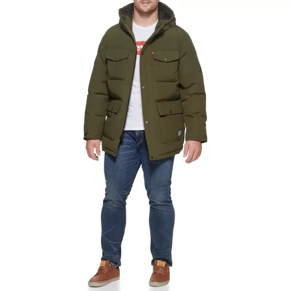 Levis Mens Arctic Cloth Quilted Performance ParkaOlive