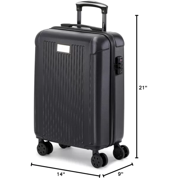 Marc New York Lotus 21 Upright Luggage Black Carry OnMarc New York Lotus 21 Upright Luggage Black Carry On