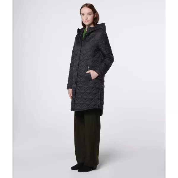 Marc New York by Andrew Marc Womens Mid Length Quilted Hooded Jacket Black SmallMarc New York by Andrew Marc Womens Mid Length Quilted Hooded Jacket Black Small