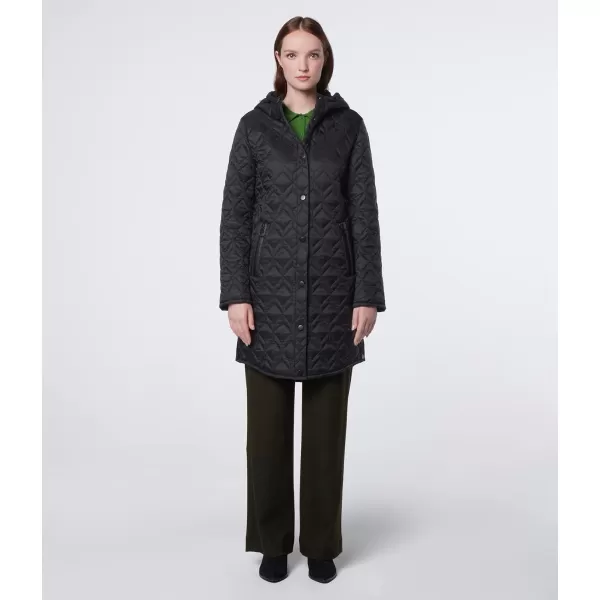 Marc New York by Andrew Marc Womens Mid Length Quilted Hooded Jacket Black SmallMarc New York by Andrew Marc Womens Mid Length Quilted Hooded Jacket Black Small