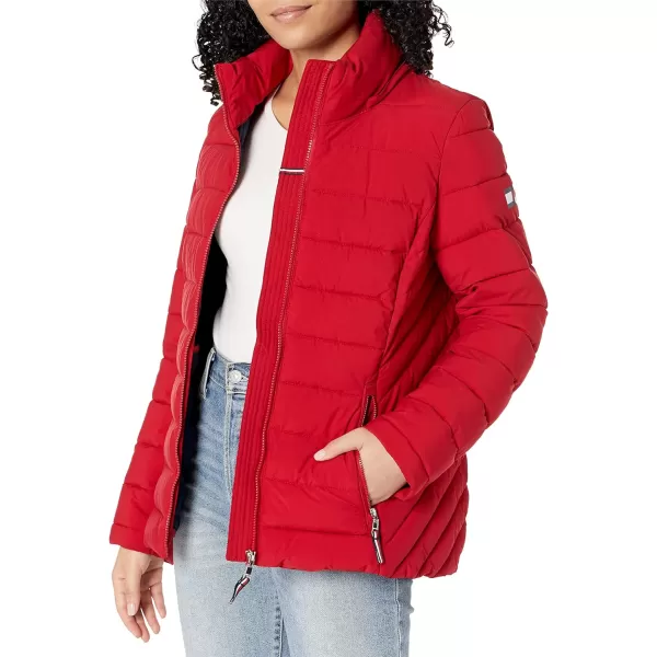 Tommy Hilfiger Womens Short Puffer JacketDeep Crimson