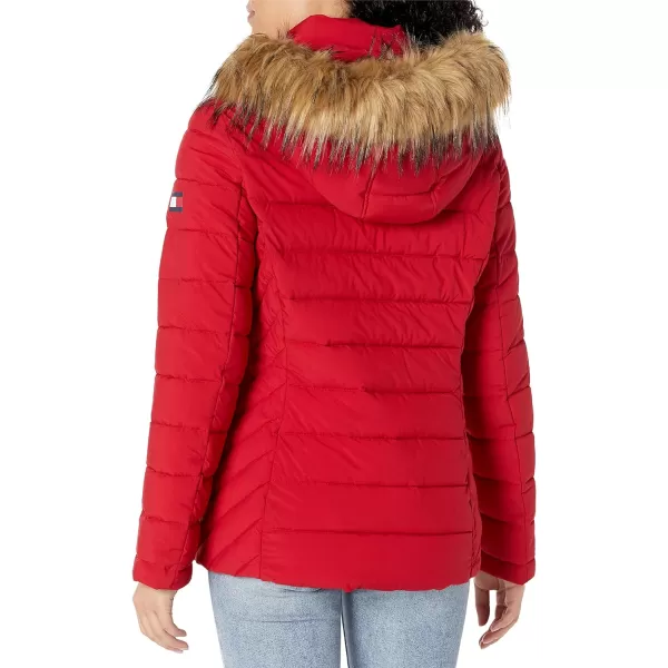 Tommy Hilfiger Womens Short Puffer JacketDeep Crimson