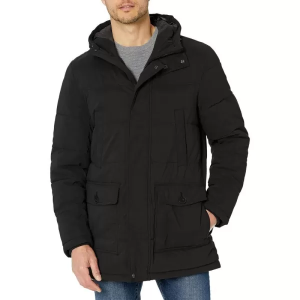 Dockers Mens Microtwill Long Hooded ParkaBlack