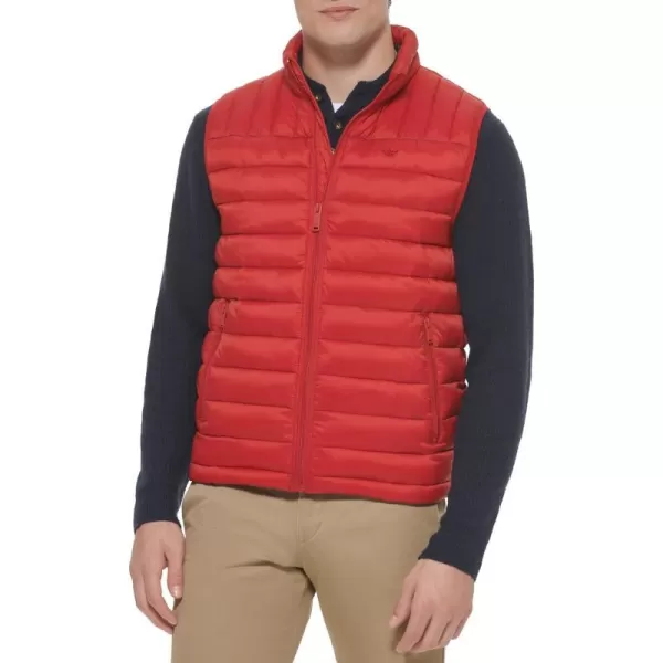 Dockers Mens The Noah Classic Ultra Loft Packable Puffer JacketCherry Red Vest