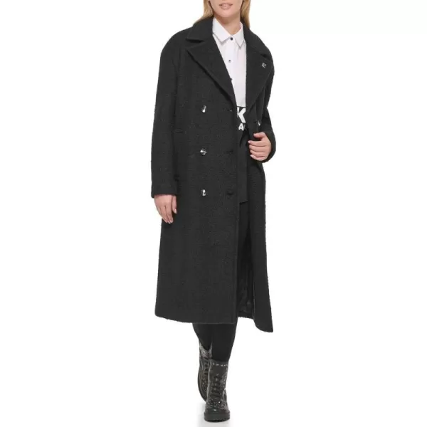 Karl Lagerfeld Paris Womens Slightly Oversized Drop Shoulder CoatBlack