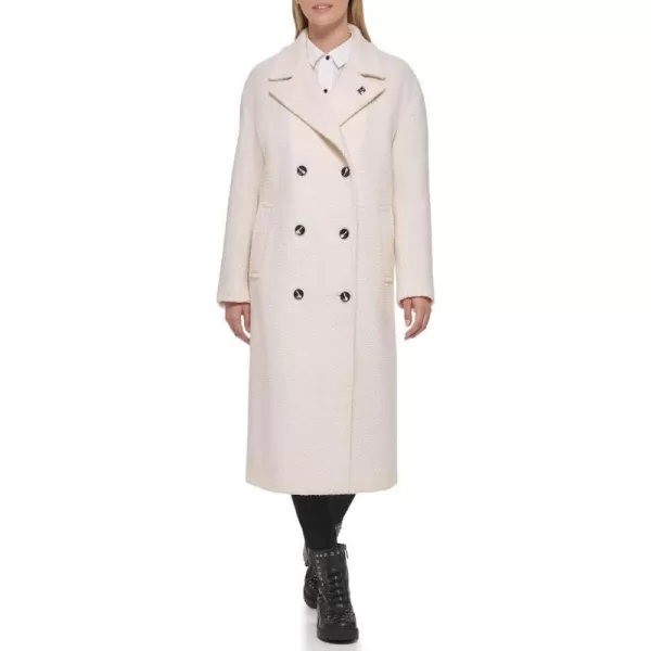 Karl Lagerfeld Paris Womens Slightly Oversized Drop Shoulder CoatWhite