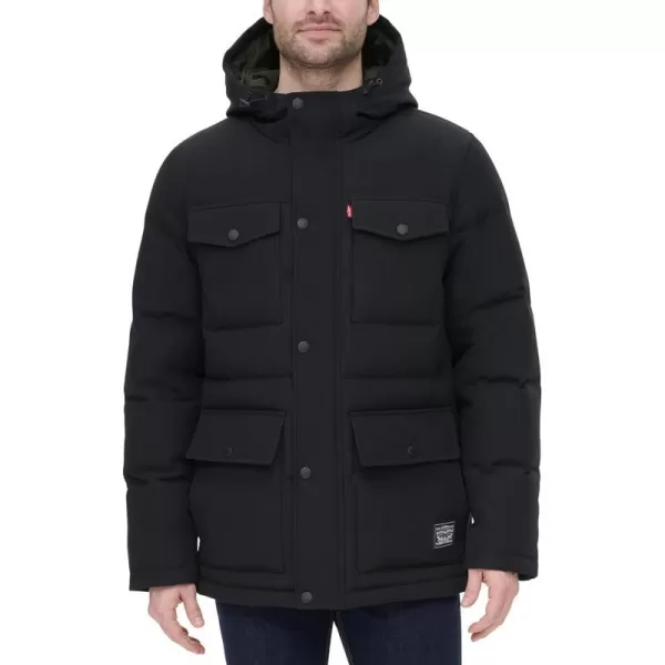 Levis Mens Arctic Cloth Quilted Performance ParkaBlack