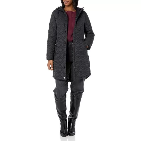 Marc New York by Andrew Marc Womens Mid Length Quilted Hooded Jacket Black SmallMarc New York by Andrew Marc Womens Mid Length Quilted Hooded Jacket Black Small