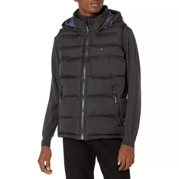 Tommy Hilfiger Mens Quilted Puffer VestBlack Hoody