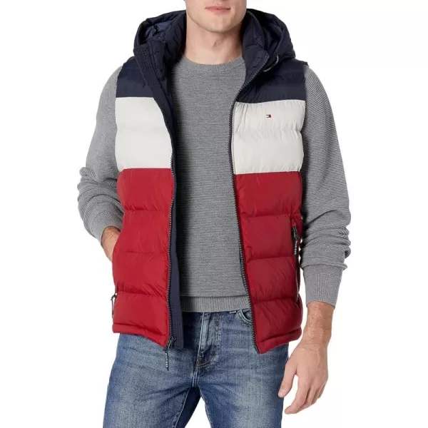 Tommy Hilfiger Mens Quilted Puffer VestMidnightIceRed Hoody