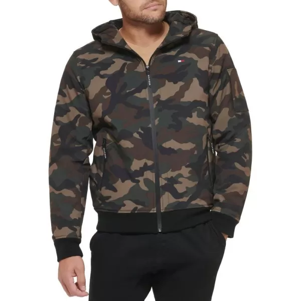 Tommy Hilfiger Mens Soft Shell Active Filled Bomber JacketCamouflage Quilted Lining