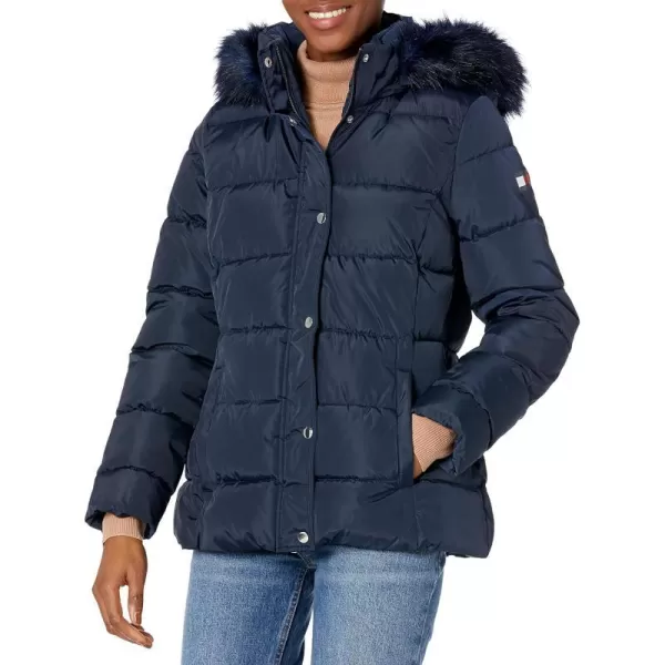 Tommy Hilfiger Womens Short Puffer JacketDark Navy Blue