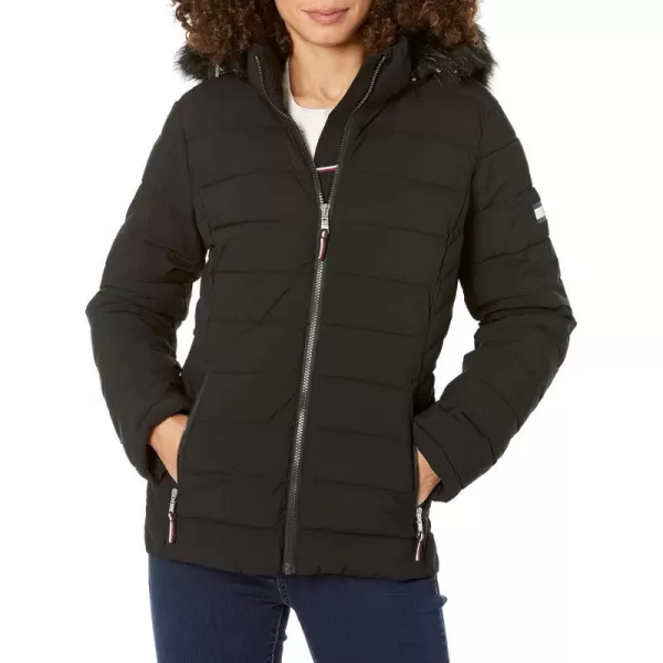 Tommy Hilfiger Womens Short Puffer JacketInk Black