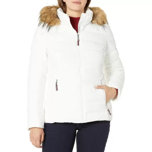 Tommy Hilfiger Womens Short Puffer JacketSnowy White