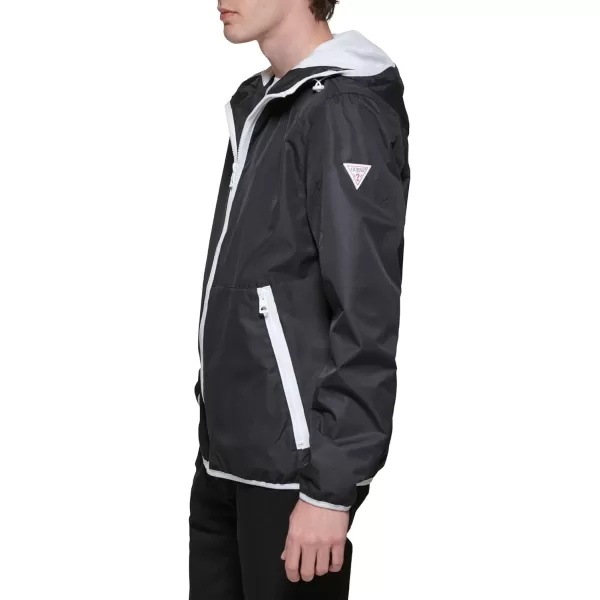 GUESS Mens Hooded WindbreakerBlack