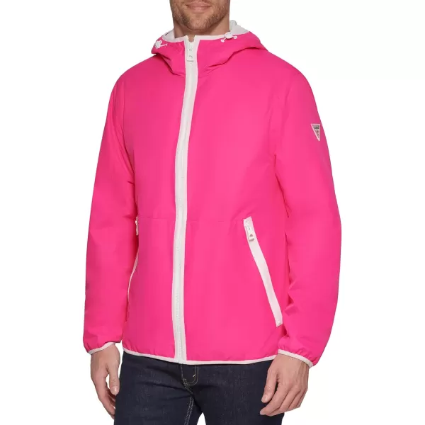 GUESS Mens Hooded WindbreakerMagenta