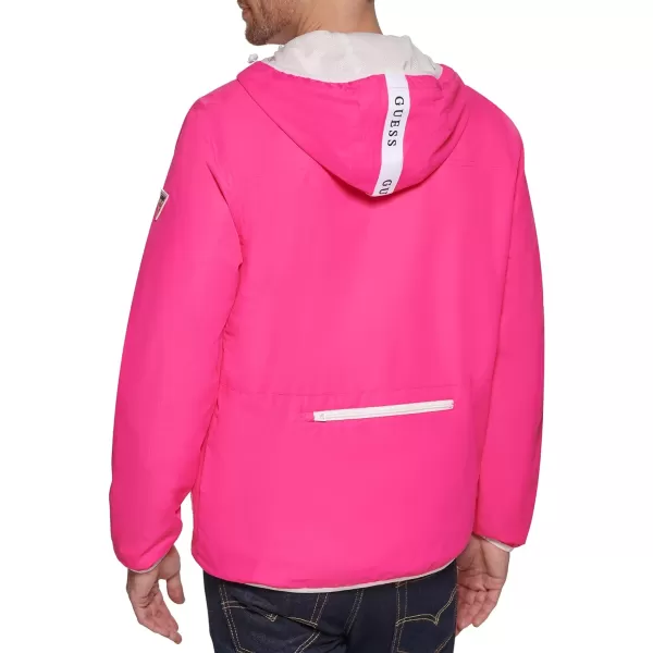 GUESS Mens Hooded WindbreakerMagenta