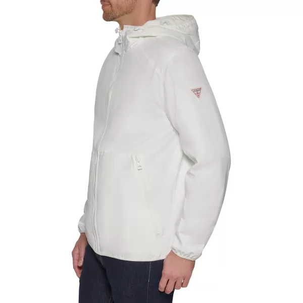 GUESS Mens Hooded WindbreakerWhite