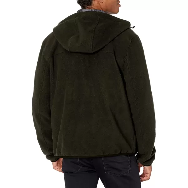 Tommy Hilfiger Mens Hooded Performance Fleece JacketCharcoalBlack Mixed Media