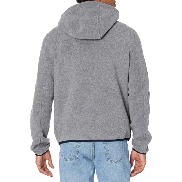 Tommy Hilfiger Mens Hooded Performance Fleece JacketLight GreyNavy Mixed Media