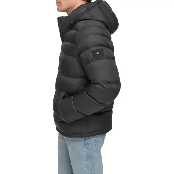 Tommy Hilfiger Mens Hooded Puffer JacketBlack