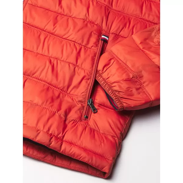 Tommy Hilfiger Mens Ultra Loft Lightweight Packable Puffer Jacket Standard and Big  TallOrange Burst