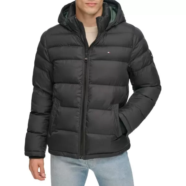 Tommy Hilfiger Mens Hooded Puffer JacketBlack