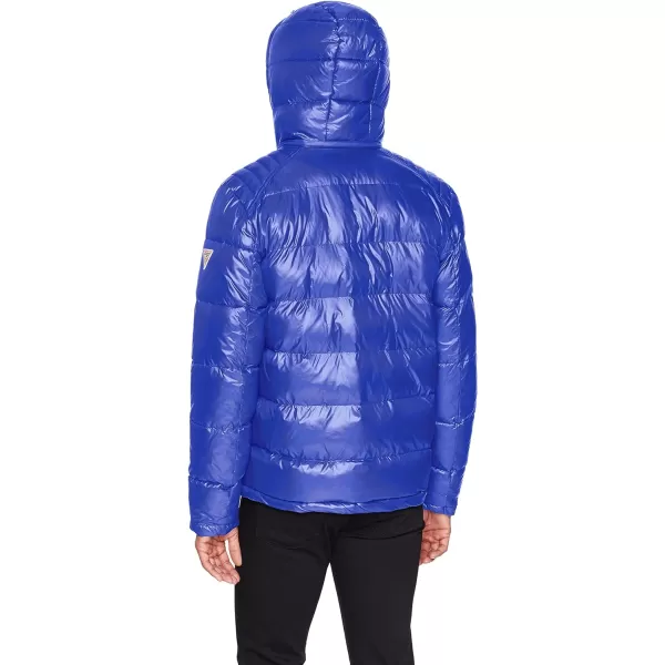 GUESS mens Midweight Puffer Jacket With Removable HoodDeep Indigo Blue