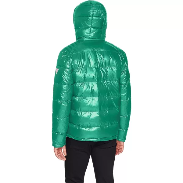 GUESS mens Midweight Puffer Jacket With Removable HoodDeep Kelly Green