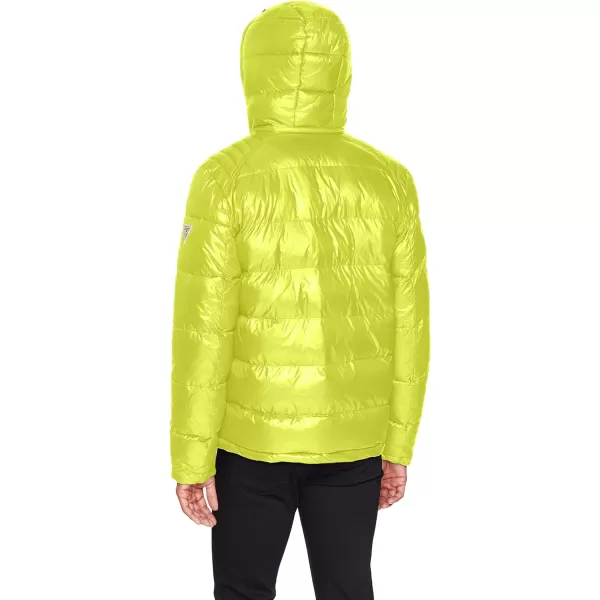 GUESS mens Midweight Puffer Jacket With Removable HoodDeep Lime Green