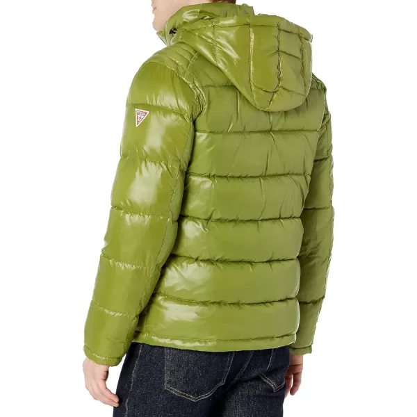 GUESS mens Midweight Puffer Jacket With Removable HoodDeep Moss