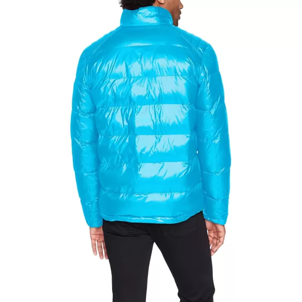 GUESS mens Midweight Puffer Jacket With Removable HoodDeep Sky