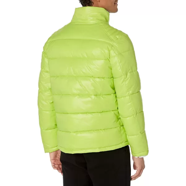 GUESS mens Midweight Puffer Jacket With Removable HoodLimeade