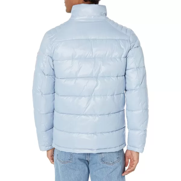 GUESS mens Midweight Puffer Jacket With Removable HoodPowder Blue