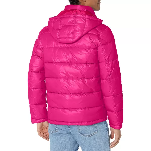 GUESS mens Midweight Puffer Jacket With Removable HoodPunch