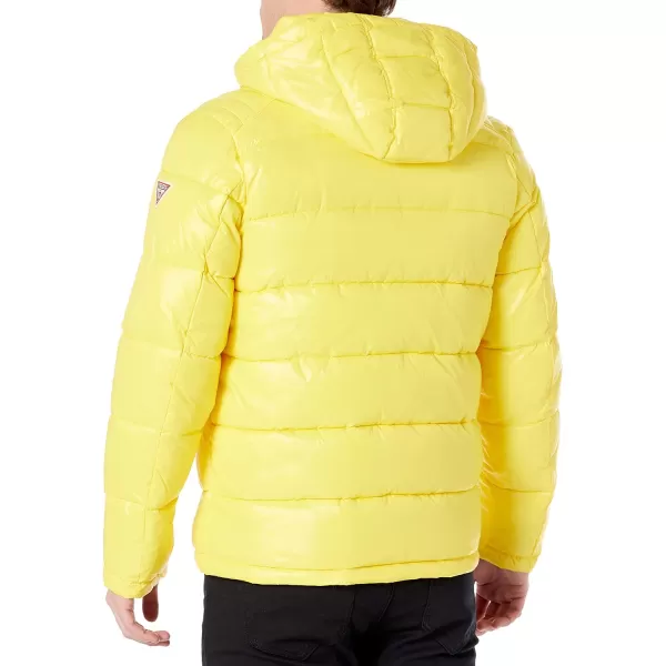 GUESS mens Midweight Puffer Jacket With Removable HoodSun