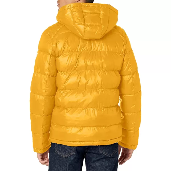 GUESS mens Midweight Puffer Jacket With Removable HoodYellow