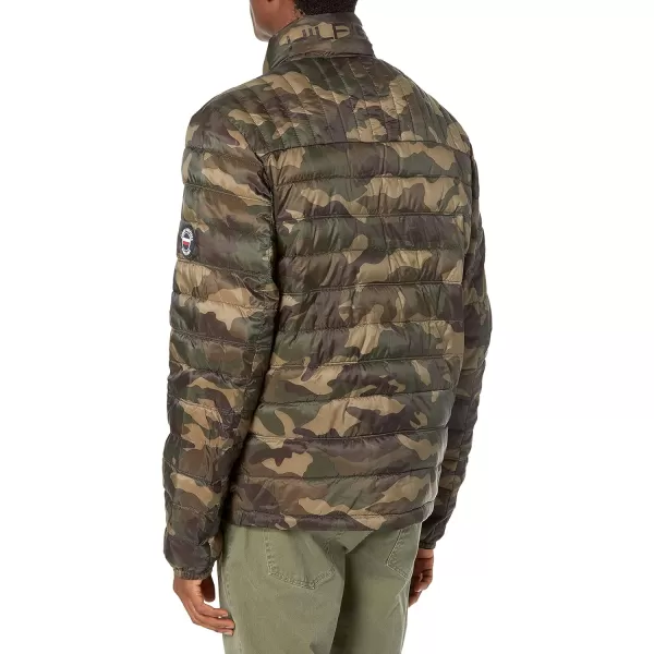 Tommy Hilfiger Mens Ultra Loft Lightweight Packable Puffer Jacket Standard and Big  TallOlive Camouflage