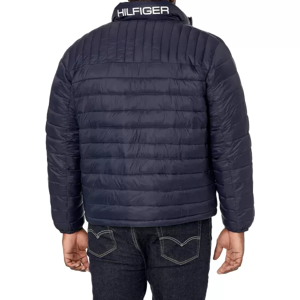 Tommy Hilfiger Mens Ultra Loft Lightweight Packable Puffer Jacket Standard and Big  TallTommy Royal Blue Color Block