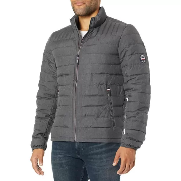 Tommy Hilfiger Mens Ultra Loft Lightweight Packable Puffer Jacket Standard and Big  TallHeather Charcoal