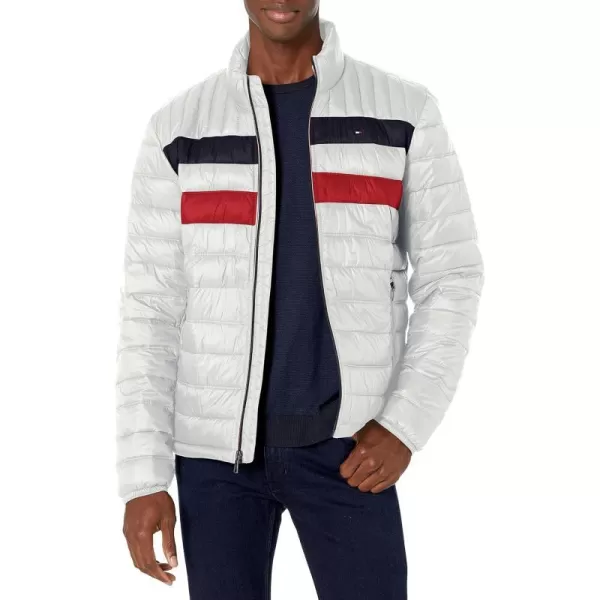 Tommy Hilfiger Mens Ultra Loft Lightweight Packable Puffer Jacket Standard and Big  TallIce Color Block