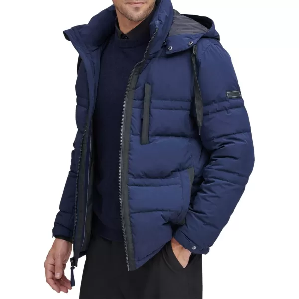 Andrew Marc Mens Huxley Mid Length Hooded JacketInk