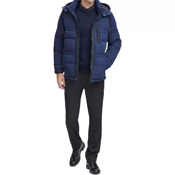 Andrew Marc Mens Huxley Mid Length Hooded JacketInk