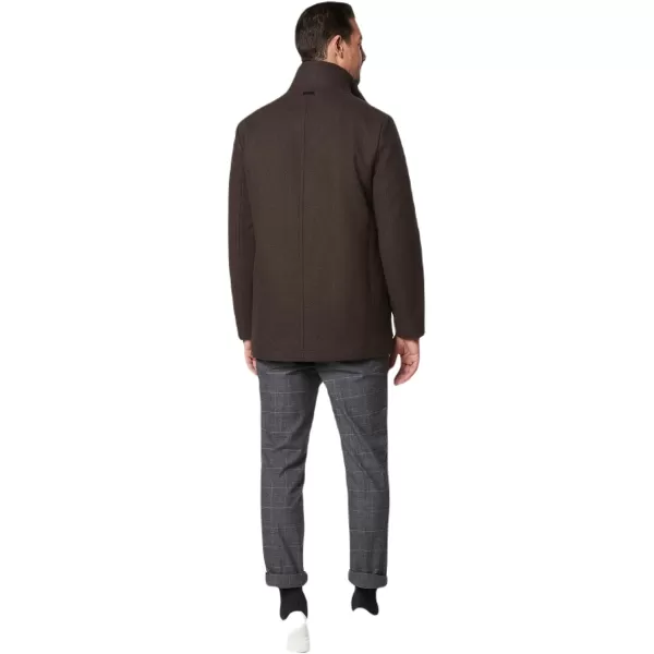 Andrew Marc Mens MidLength Water Resistant Brooks Jacket Removable Faux Rabbit Interior CollarHickory