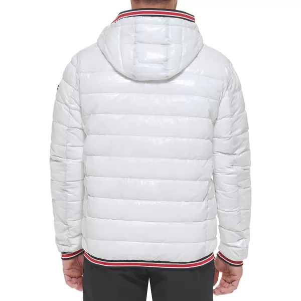 Calvin Klein Hooded Shiny Puffer Jackets Winter Coats for MenWhite