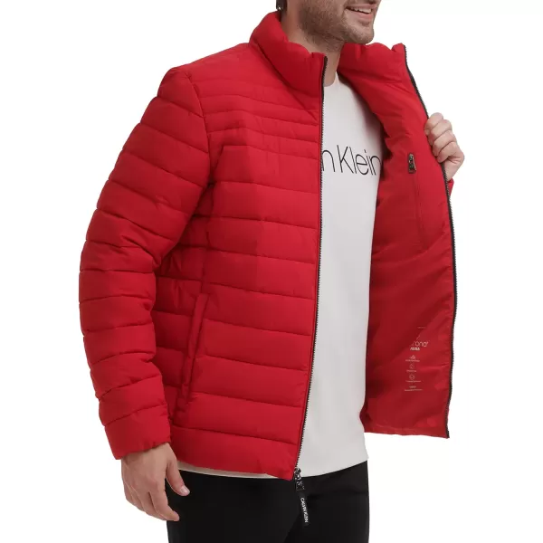 Calvin Klein Lightweight Puffer WaterResistant Down Mens JacketDeep Red