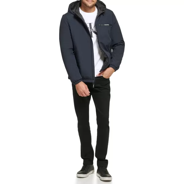 Calvin Klein Mens Classic Hooded Stretch JacketNavy