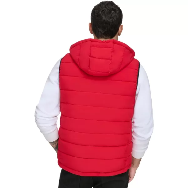 Calvin Klein Mens Core Lightweight Hooded Puffer VestDeep Red